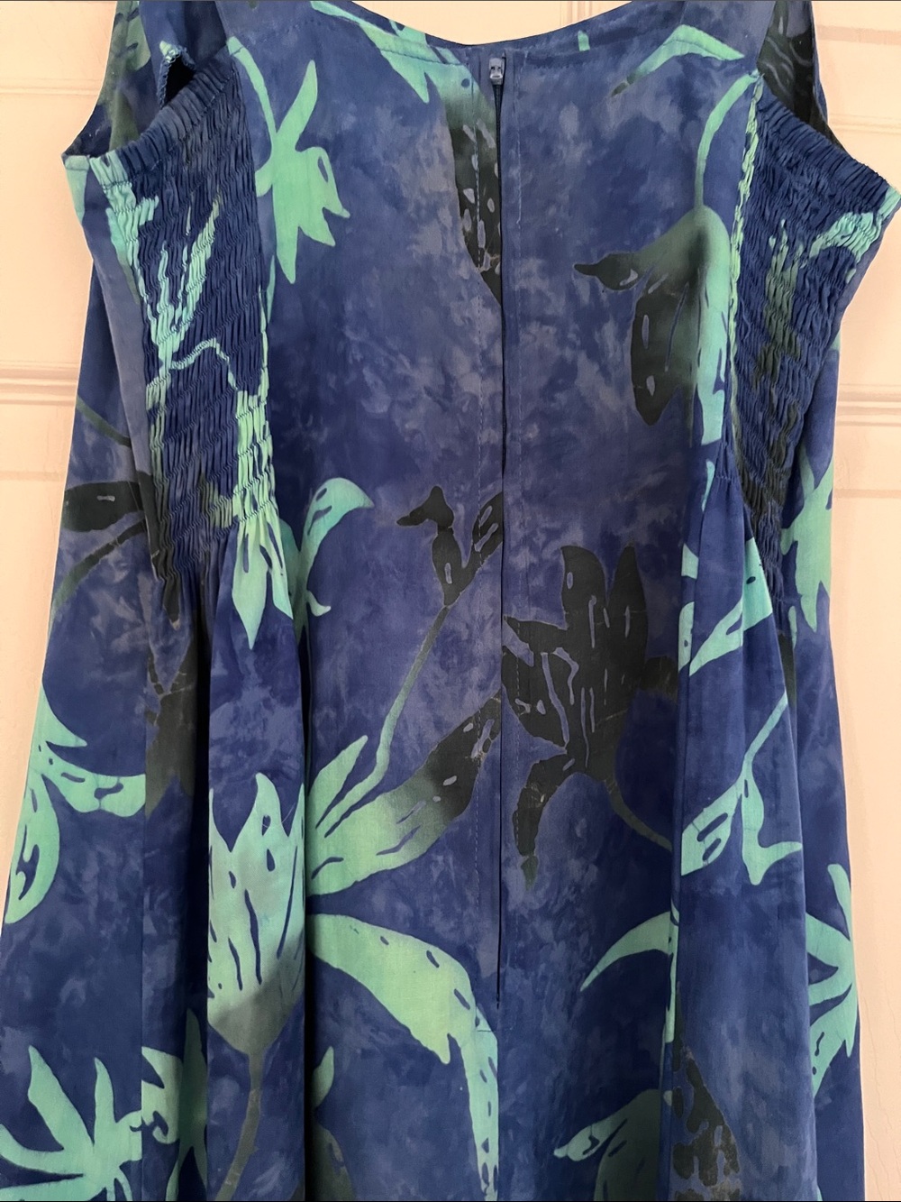 Alma Blue Green Tropical Pattern Strappy Floral Maxi Dress, Size Medium - Picture 7 of 9